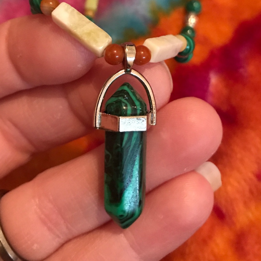Handmade Synthetic Malachite Crystal Pendant