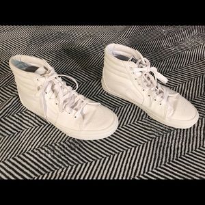 White canvas High top vans