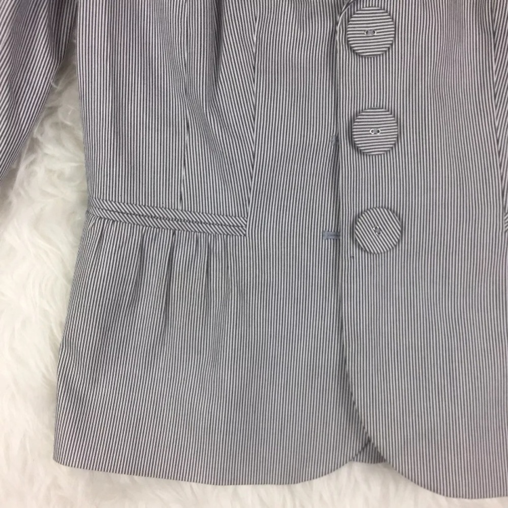 Halogen Nordstrom Striped Pleated Blazer Jacket - Picture 3 of 8