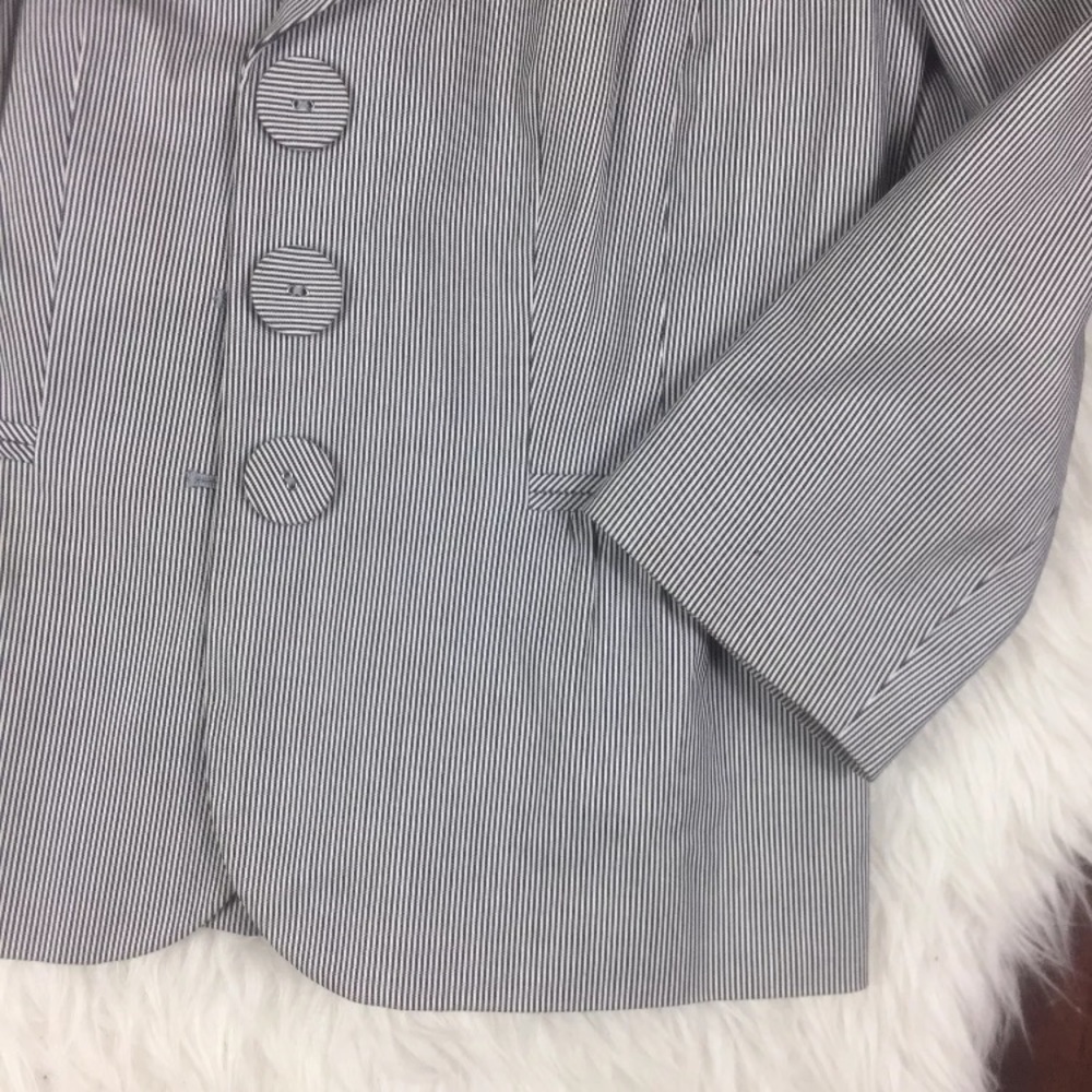 Halogen Nordstrom Striped Pleated Blazer Jacket - Picture 4 of 8