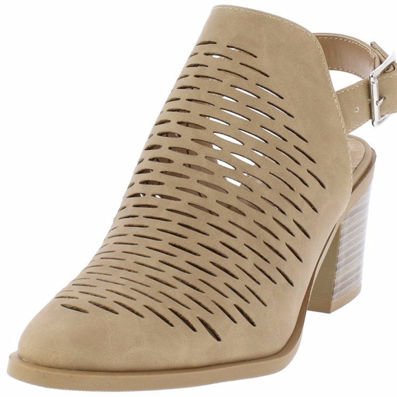 austin camel slingback laser cut chunky heel - Picture 2 of 3