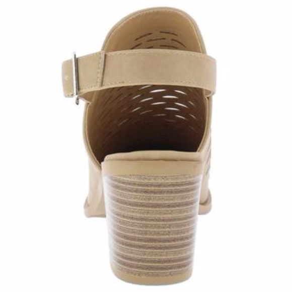 austin camel slingback laser cut chunky heel - Picture 3 of 3