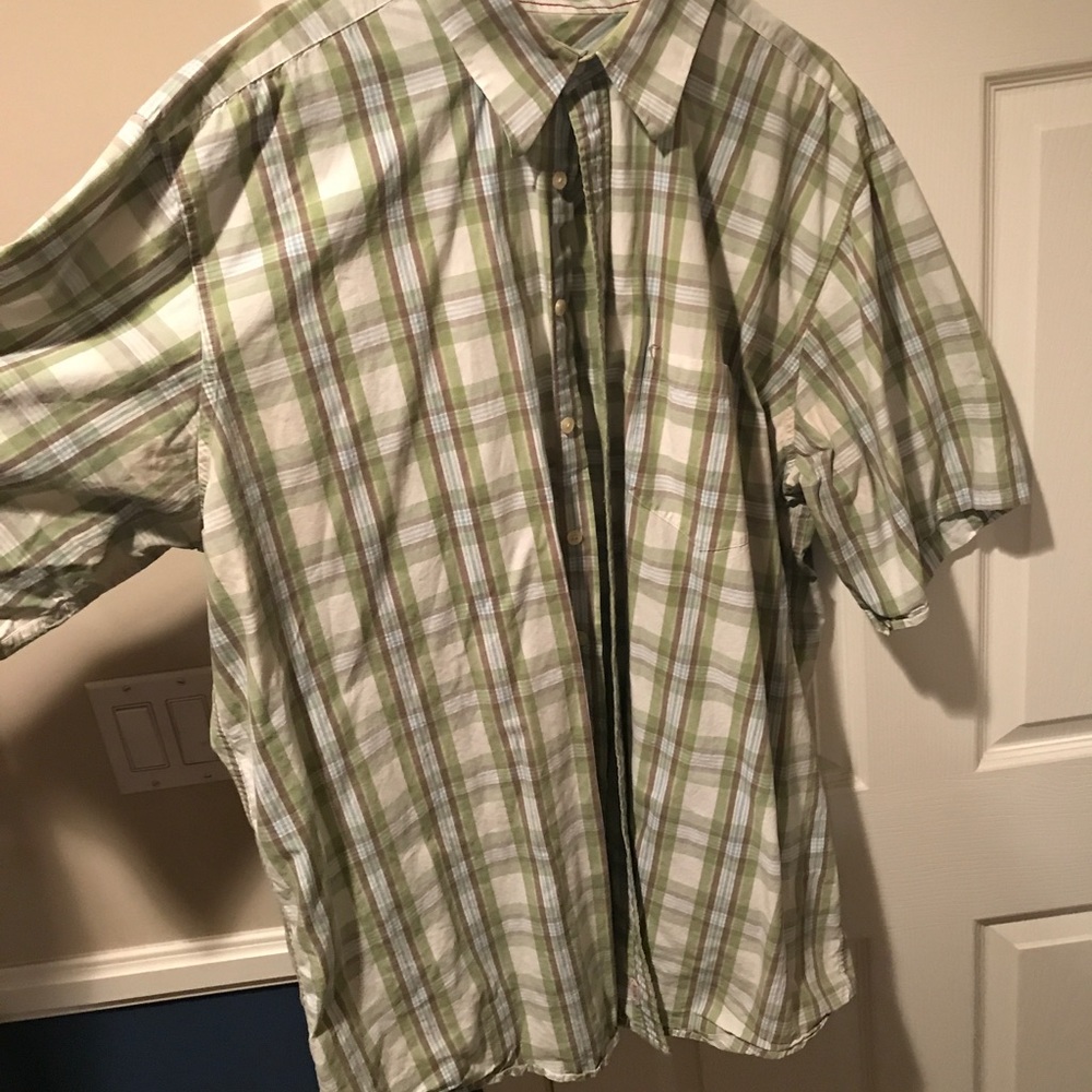 626 Blue Short Sleeve Button Up 2XLT