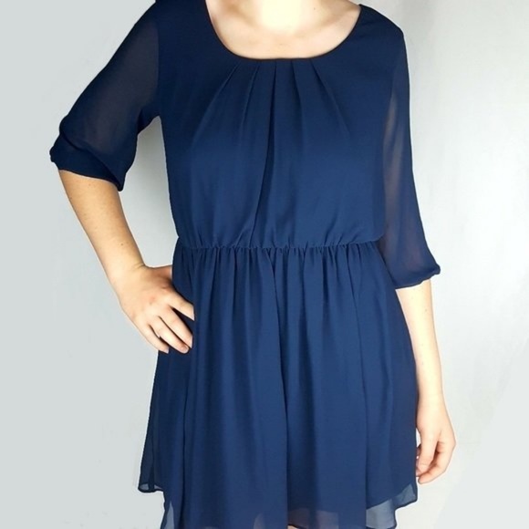 Iz Byer Dresses & Skirts - Navy Blue Size XL Double Layer Sheath Dress