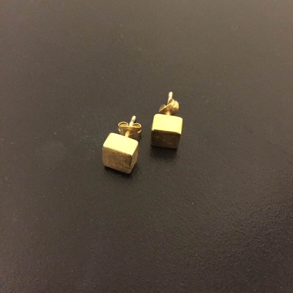Noonday Collection Gold Cube Studs