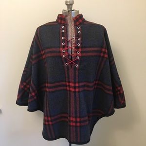 Vintage Wool Plaid Cape