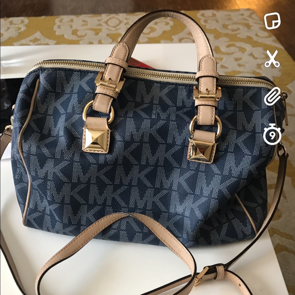 Micheal Kors blue & black bag