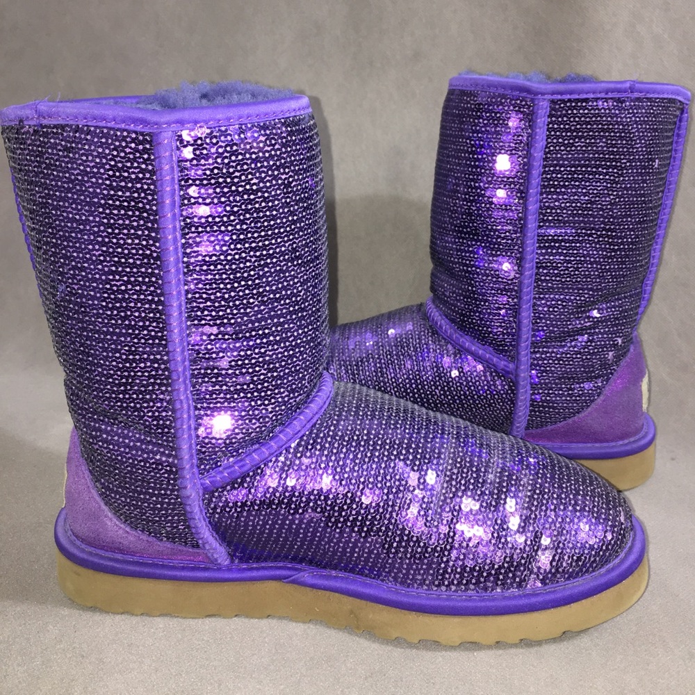 Purple Sequin Classic Short Ugg Boot