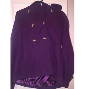 Macy's Hydraulic Purple Peacoat size Extra Large