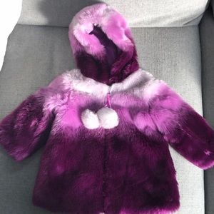 Faux Fur  Ombre coat (zipper)