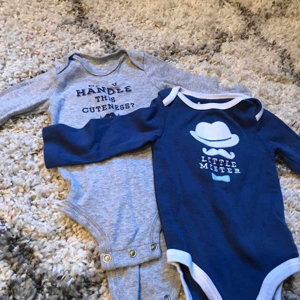 Two long sleeve onesies
