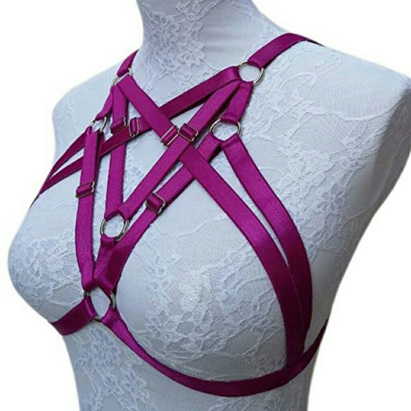 Fuscia Double Pentagram Harness - Picture 2 of 3