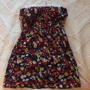 Strapless floral dress