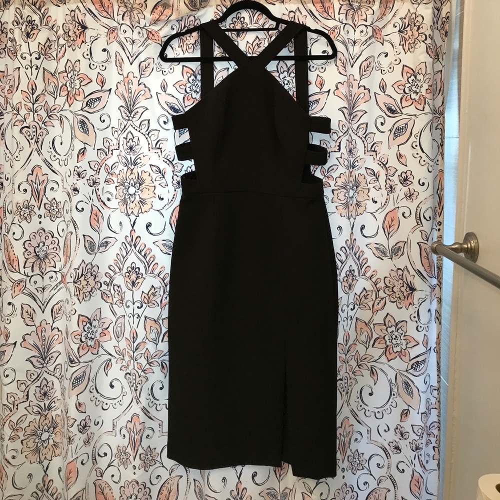 Bcbg black cocktail -"Ruth solid-slim fit dress"