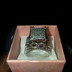 Diamond paved 925 silver ring