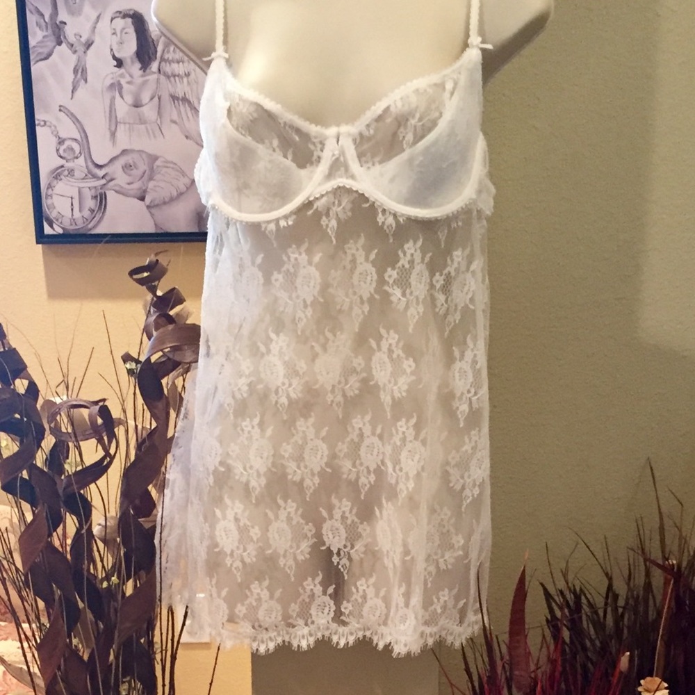 Victoria’s Secret White Lace Teddy