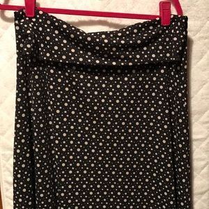 LulaRoe Maxi - black w/ ivory polka dots - Large