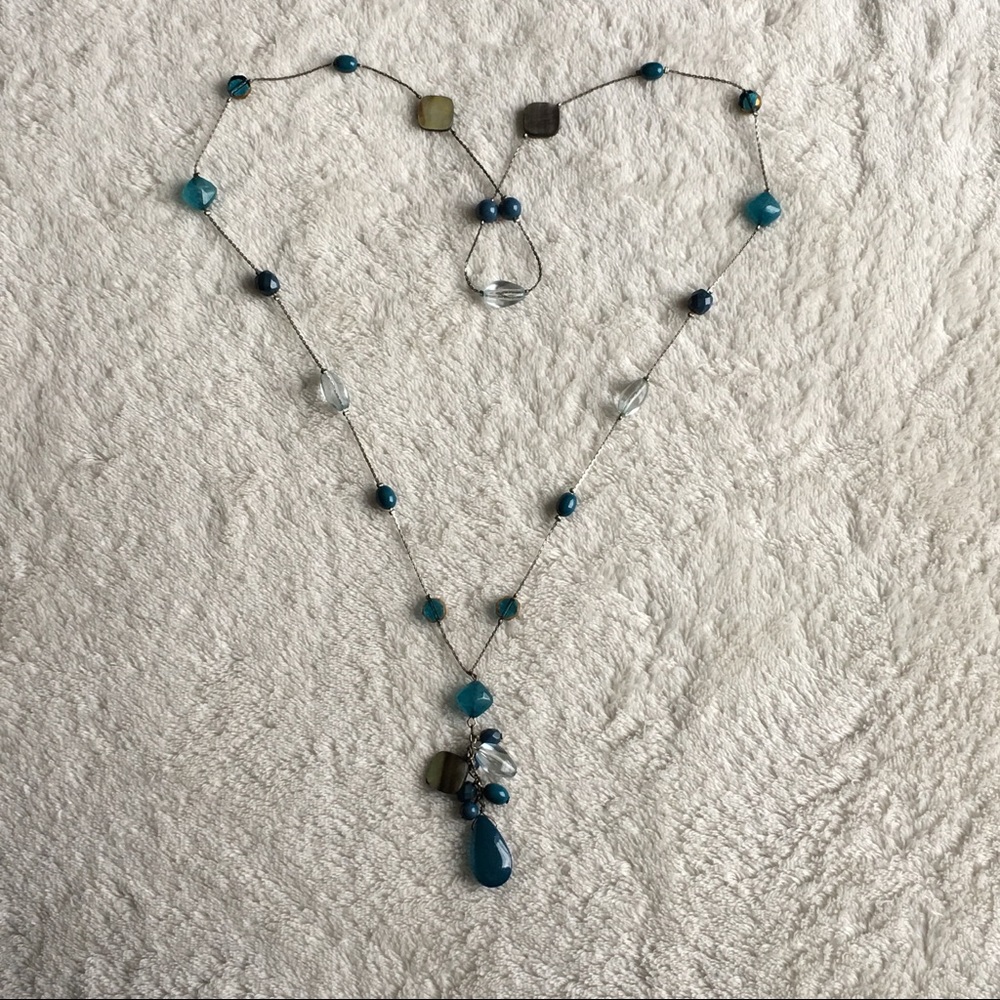 💦HP! Abalone & Aqua Teardrop Cluster Pendant - Picture 8 of 8