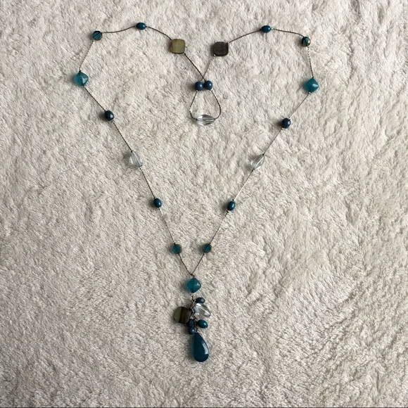 💦HP! Abalone & Aqua Teardrop Cluster Pendant - Picture 8 of 8