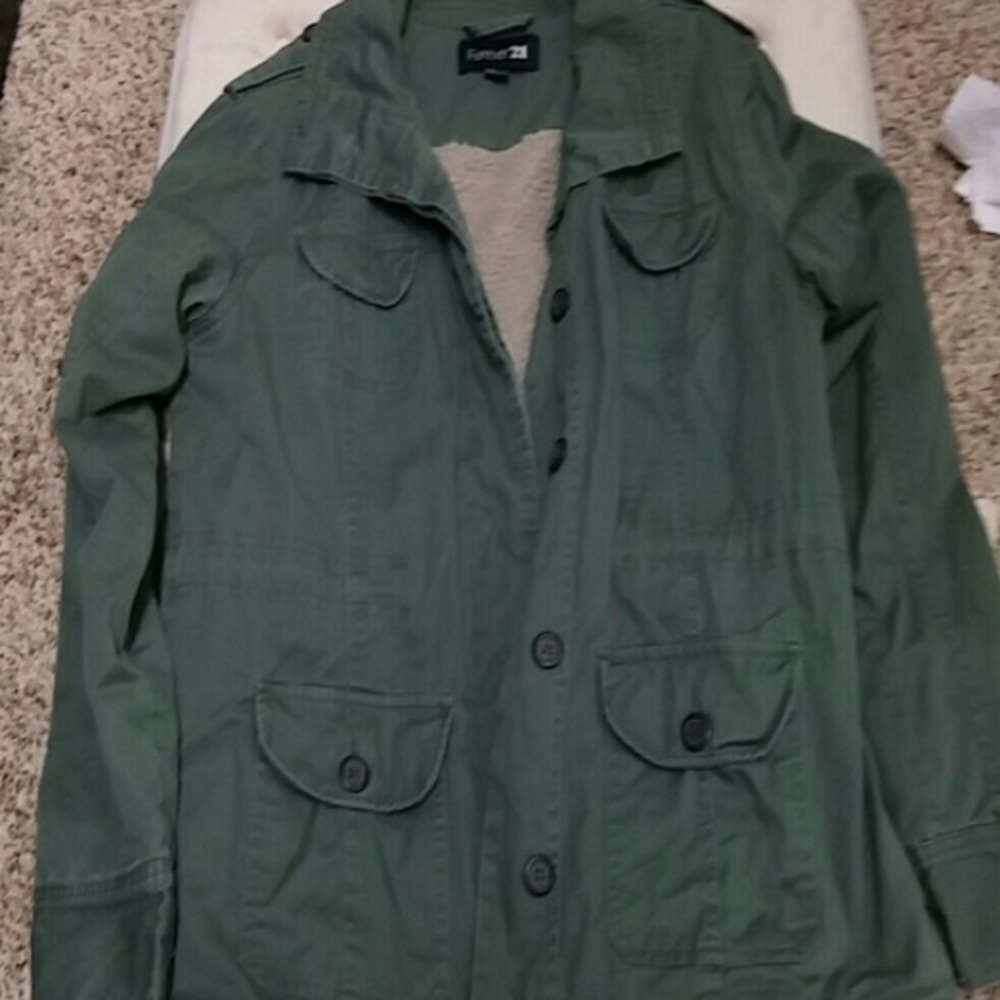Army green utility jacket