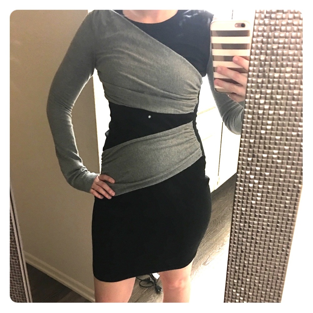 Black and Grey Sweater Dress