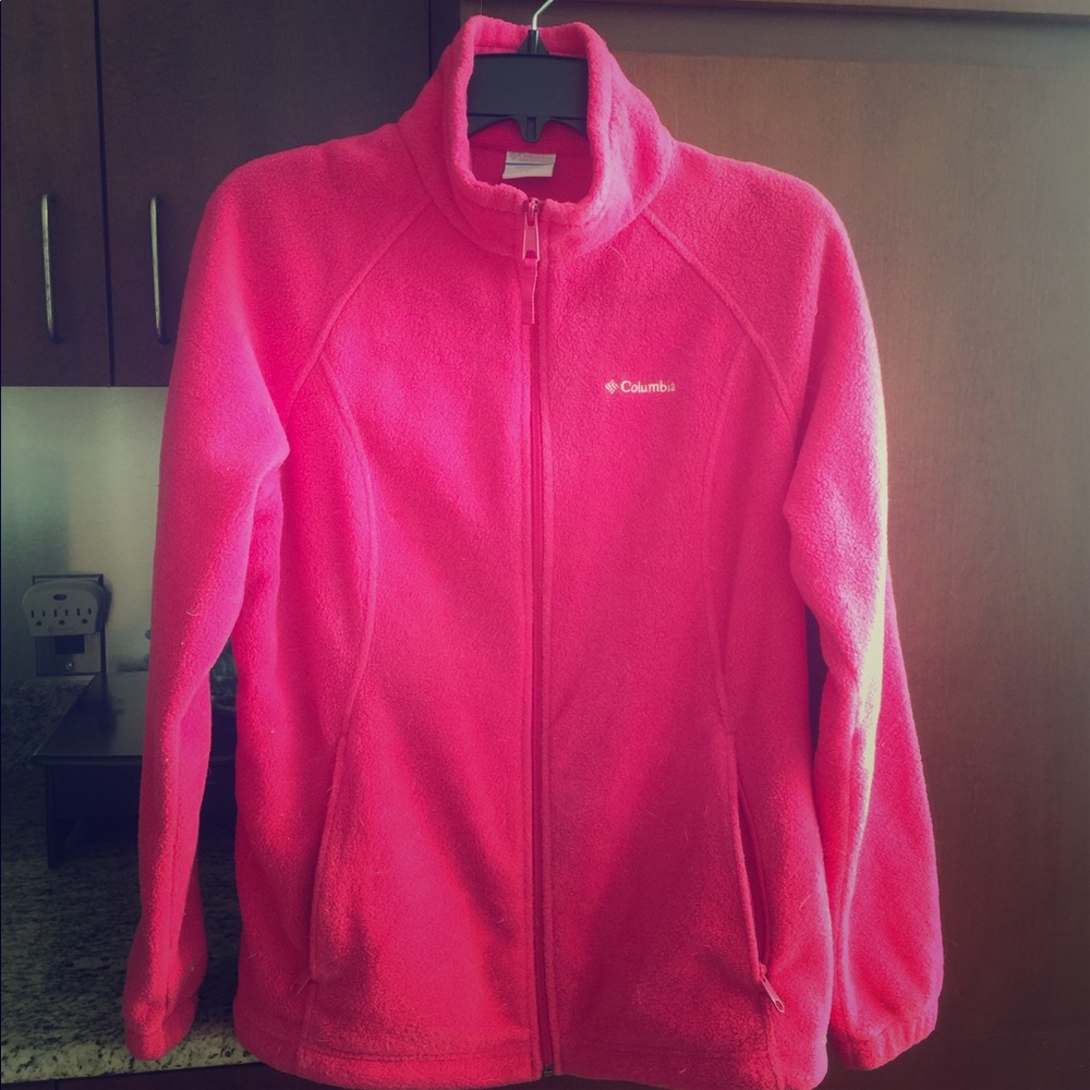 Pink Columbia zip fleece size large with pockets