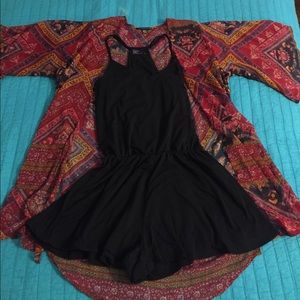 Black romper and kimono