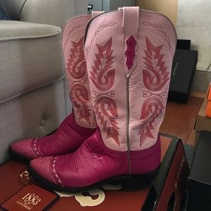 pink lucchese boots