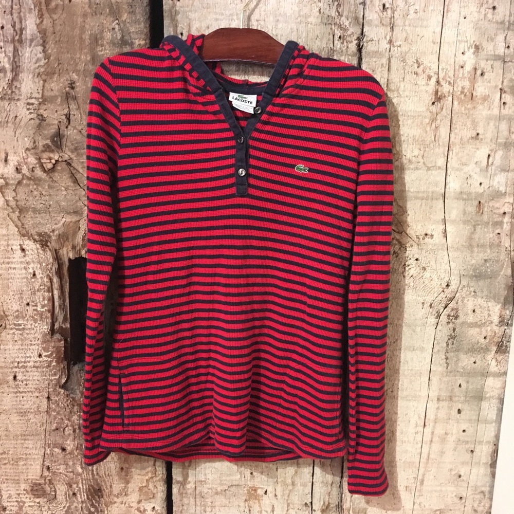 Lacoste thermal pull over with hood