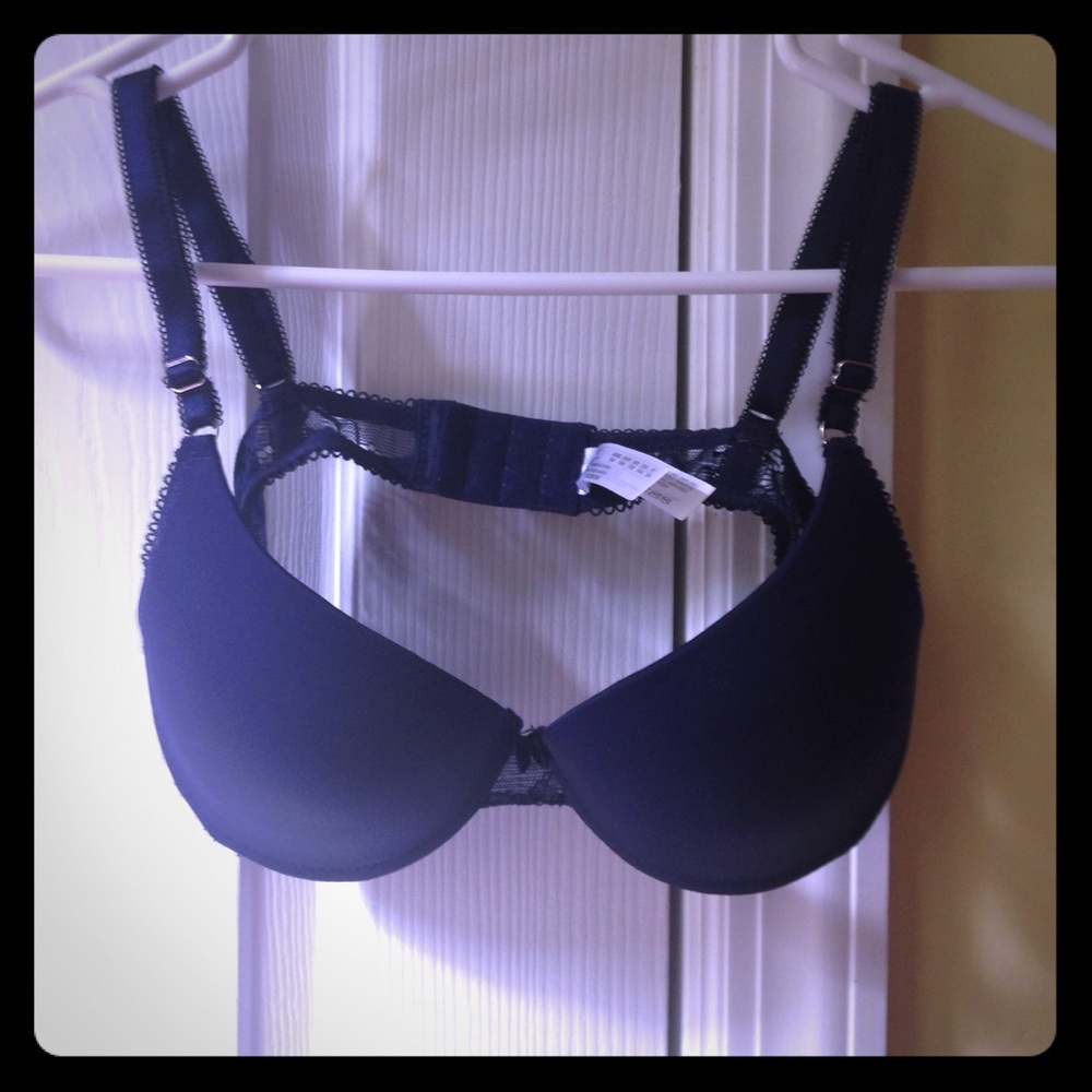 Navy Blue Push Up Bra