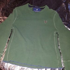 American Eagle large long-sleeve green shirt