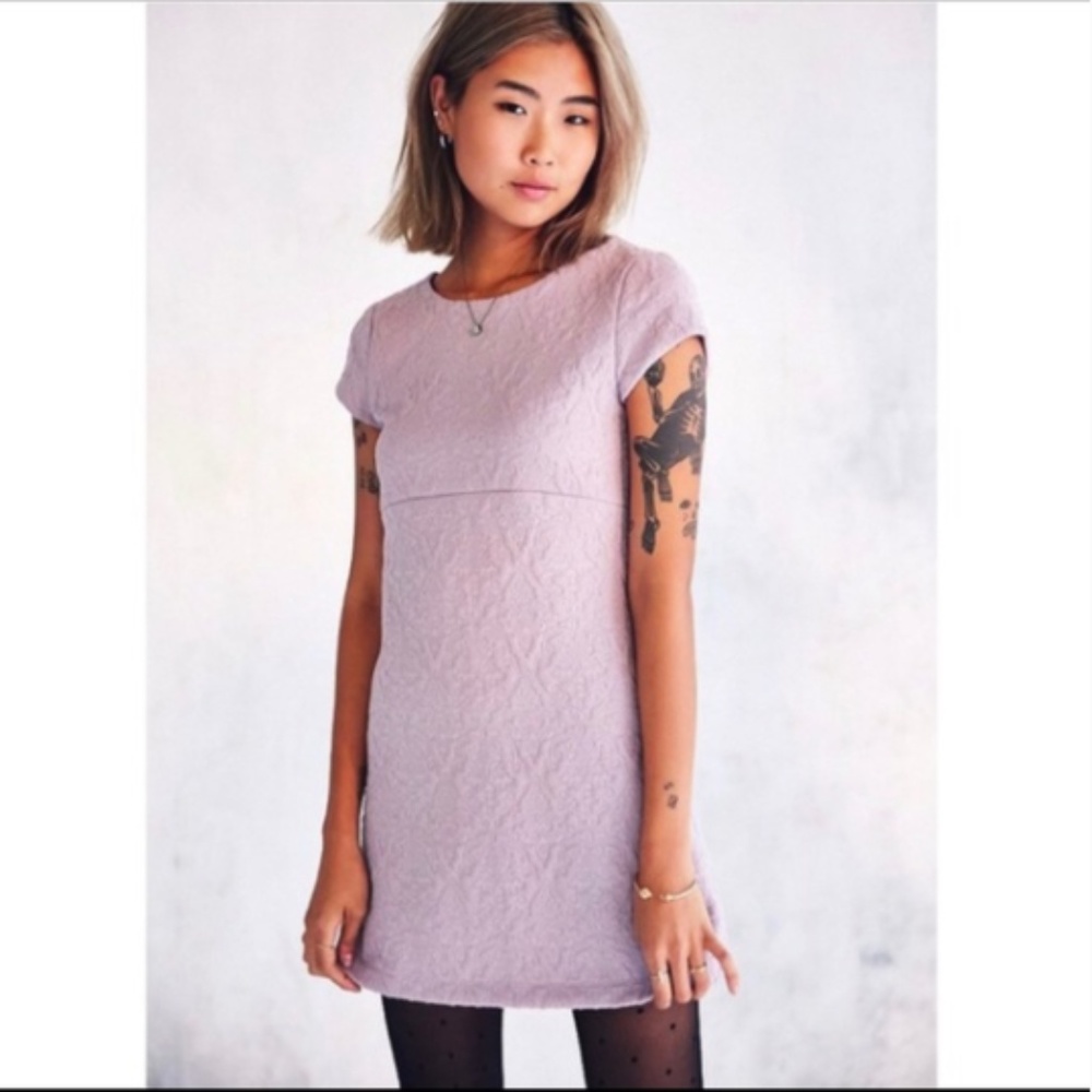 Urban Outfitters Lilac Damask Empire Mini Dress