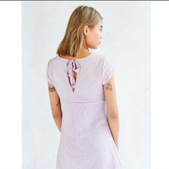 Urban Outfitters Lilac Damask Empire Mini Dress - Picture 4 of 6