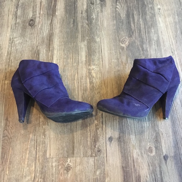 Purple Suede Booties | Sz 8 - Picture 2 of 4