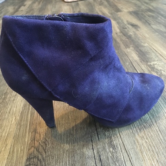 Purple Suede Booties | Sz 8 - Picture 3 of 4