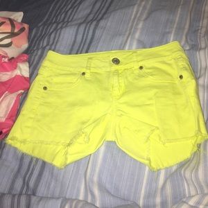 Bright Yellow American Eagle Shorts