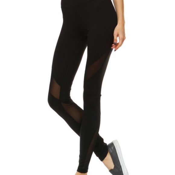 Athletic/Yoga Sheer Mesh Leggings - Picture 2 of 8