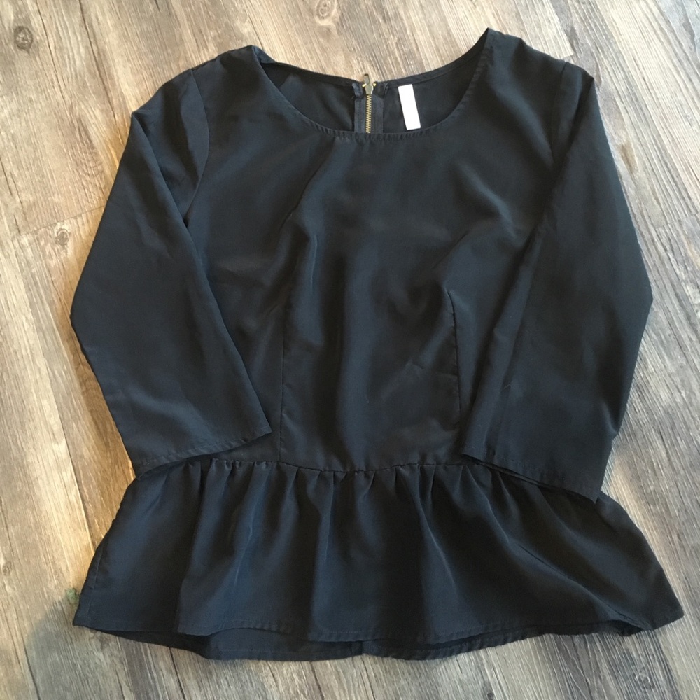 Flared Black Blouse | Sz M