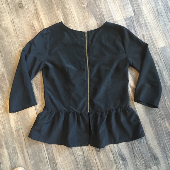 Flared Black Blouse | Sz M - Picture 3 of 4