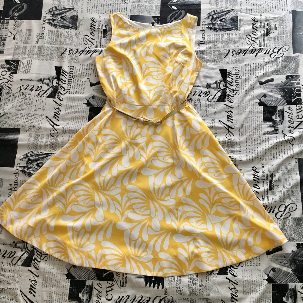 Banana Republic Yellow Belted Dress