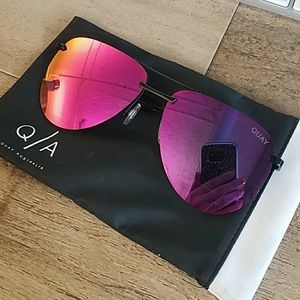 Quay "The Playa" pink aviator sunglasses