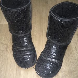 Black sequin uggs