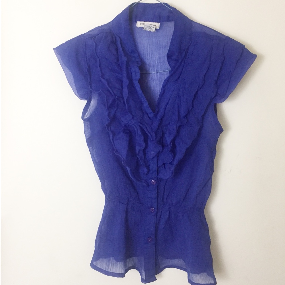 Sheer ruffle blouse 🔵