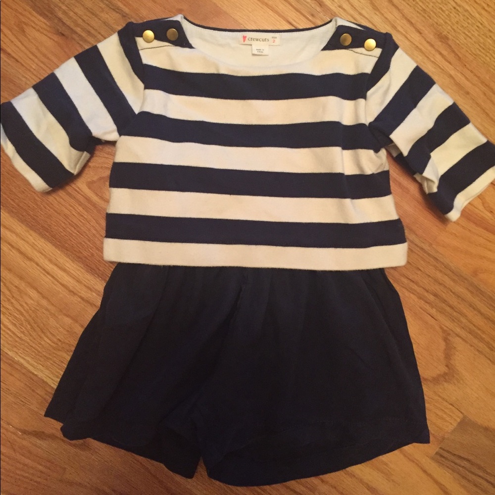 Crewcuts Toddler Girl Size 2 Striped Shortall