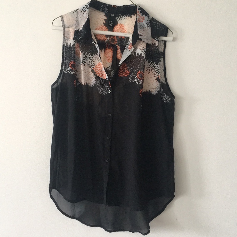 H&M sheer button down top