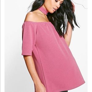 Maternity Off the Shoulder Choker Top