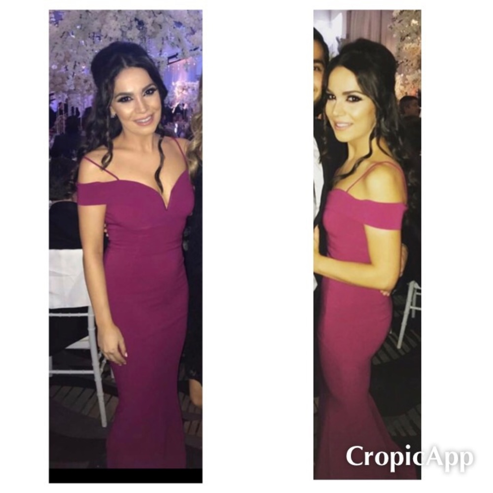 Formal off the shoulder long evening gown