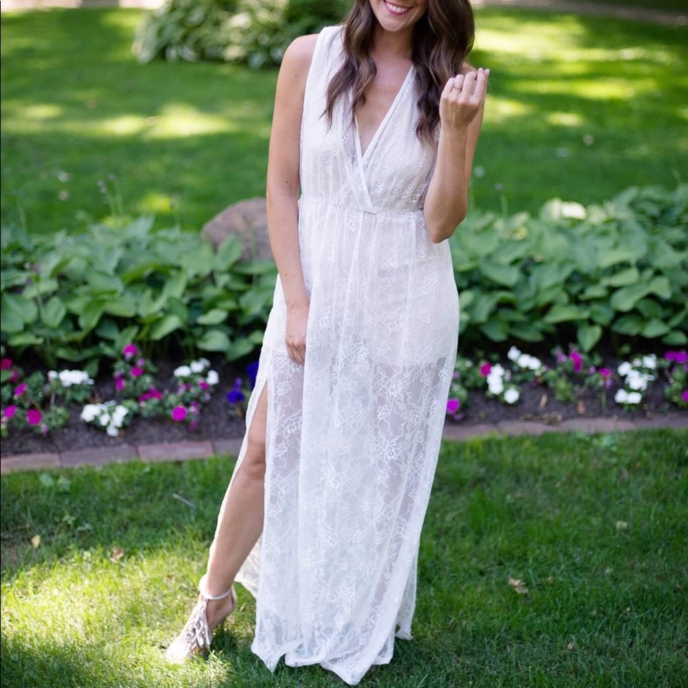 Cream Lace Maxi romper