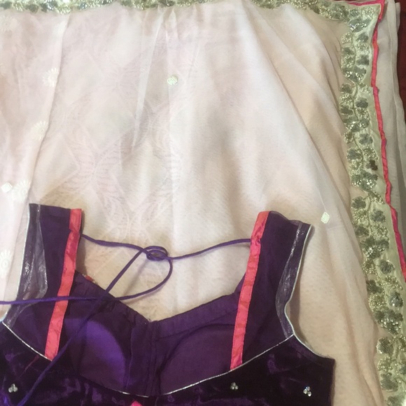 Saree with velvet blouse - Picture 4 of 5