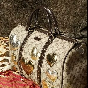 Authentic Gucci Boston bag with hearts
